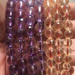 Cuentas de Cuarzo Citrino y Amatista Facetadas Naturales, Hilo de Gemas de Ametrina Sueltas para Fabricación de Joyas y Manualidades DIY - Product Image 5
