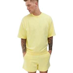 High Quality Cotton Embroidered T-Shirts Custom Logo Boys Summer Jogger Tracksuit Sweatsuit <b>Set</b> Print Sweat Track Suit Shorts - Product Image 6