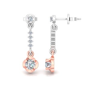 Minimalist Round Cut Lab Grown Diamond 10k,14K,18k Solid <b>Gold</b> <b>Dangle</b> <b>Earrings</b> for Gift Party & Anniversary Everyday Wear - Product Image 5