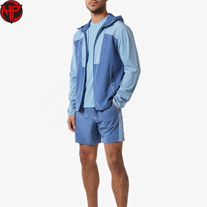 Wholesale Custom <b>Mens</b> Color Block Patchwork Windbreaker Polyester Nylon Tracksuit <b>Mens</b> <b>Track</b> Zip up <b>Jacket</b> and Shorts Set - Product Image 3