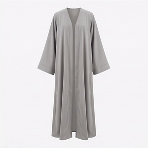 Nouvelle robe islamique pour femmes grande taille, style Abaya, en polyester, longueur au sol, respirante, légère, Nida de qualité supérieure, vente en gros - Product Image 1