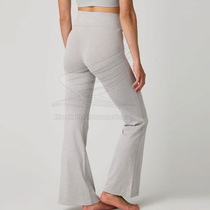 Custom Logo Women Flare <b>Leggings</b> Mid Waist Solid <b>Pattern</b> Eco-Friendly Breathable Customized Color & Size OEM Service - Product Image 2