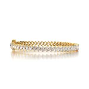 Bracelet tennis de luxe unisexe en or 14 carats rhodié, diamant taille émeraude et taille brillant cultivé en laboratoire certifié IGI, 5,5 carats, pour mariage - Product Image 2