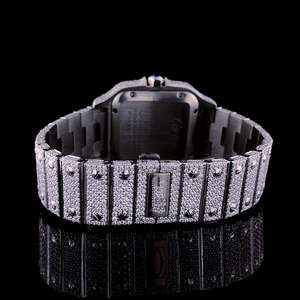 Reloj de Hombre con Diamantes Moissanite VVS de Alta Calidad, Diseño Deportivo Cuadrado, Acero Inoxidable, Chapado en Oro Blanco, Piedra Azul Romana, Ideal para Cumpleaños - Product Image 5