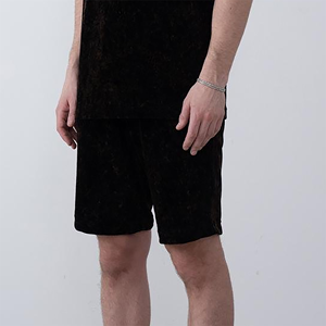 Pantalones Cortos Cargo Negros Oversize Personalizados con Estampado Serigrafiado para Hombre, Estilo Casual Urbano de Verano, con 2 Bolsillos - Product Image 3