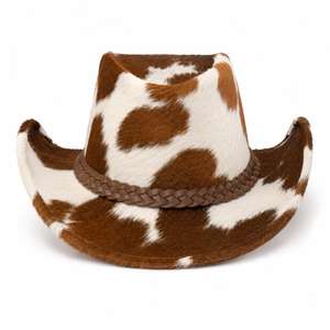 Sombrero de vaquero hecho a mano con cuero genuino de vaca de primera calidad, sombrero de ranchero de cuero occidental auténtico. - Product Image 2