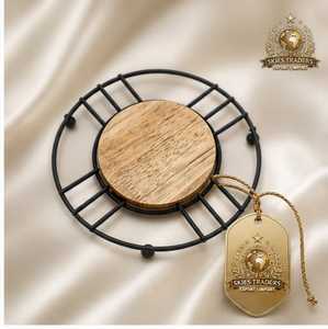 Black Metal Wire Trivet With Hexagon Wooden Center Hot Pot Holder <b>Heat</b> <b>Resistant</b> <b>Table</b> <b>Protector</b> - Product Image 2