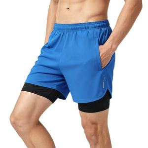 Men's Solid Colors Quick Dry Sport Shorts With Pockets Elastic Waist <b>Mid</b> Length Knitted Spandex Polyester Shorts for Men Outwear - Product Image 3