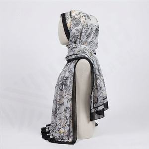 Pañuelo de algodón estampado de moda para mujer, venta al por mayor, alta calidad, 90x180 cm, pañuelo para la cabeza, hiyab, chales, suave, transpirable, premium. - Product Image 3