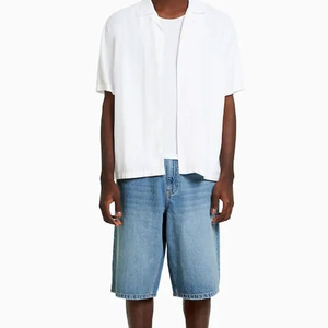 Custom Patch Work Denim Shorts Street Wear Style <b>Men's</b> <b>Jean</b> Shorts Wholesale Denim Short Pants <b>Jeans</b> <b>Men</b> OEM Serviced - Product Image 1