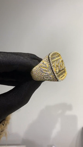 Mens 925 Silver Moissanite Custom <b>Name</b> Signet <b>Ring</b> Gold Iced Baguette Statement Pinky <b>Ring</b> Luxury Gift for Men Jewelry - Product Image 3