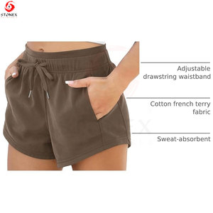 Shorts de sport personnalisables pour femmes, taille mi-haute, respirants, séchage rapide, en tissu mémoire polyester/coton, pour yoga, course et fitness - Product Image 6