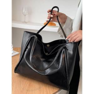 Bolsos de Mano y Bolsas de Compras de Cuero Genuino para Mujer con Cadenas, Cierre de Botón, Parte Superior Abierta, Impermeables, Tamaño Personalizable, Última Moda - Product Image 4