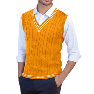 Pull en tricot acrylique respirant, haut sans manches léger, pull pour homme très vendu, pull en tricot confortable - Product Image 1