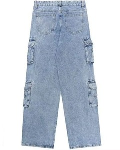 Jean en denim pour homme, coupe droite décontractée, en coton extensible, durable, pour le quotidien, délavé à l'acide, respirant, multi-poches, avec fermeture éclair centrale personnalisée - Product Image 2