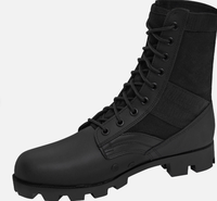 Botas de Selva de Cuero para Hombre, Negras, para Patrulla y Trabajo al Aire Libre, Ligeras y Transpirables, para Senderismo, Entrenamiento y Trabajo