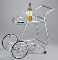 Chariot de service contemporain en laiton et fer pour bar à domicile, cave à vin, hôtel, restaurant, cuisine et salle à manger