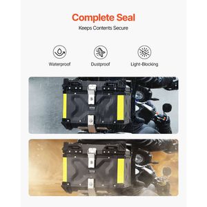 Boîtier supérieur de moto universel 55L Boîte de queue doublée en cuir élégant pour motos - Product Image 4