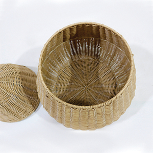 Rattan Pear Shaped <b>Storage</b> <b>Basket</b> with Lid Decorative Handwoven <b>Toy</b> Organizer - Product Image 3