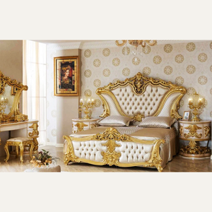 เตียงหุ้มเบาะหรูหราสไตล์ยุโรปคลาสสิก ทำจากไม้มะฮอกกานีแท้  เฟอร์นิเจอร์ห้องนอนอพาร์ทเมนท์สั่งทำพิเศษ - Product Image 4