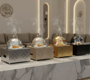 หม้อตุ๋นทรงกลมฝาปิดสีทองคุณภาพดี พร้อมลายฉลุเลเซอร์ ดีไซน์ทันสมัย สำหรับเสิร์ฟอาหาร ราคาประหยัด - Product Image 5