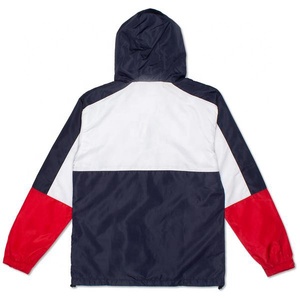 Veste coupe-vent en nylon pour homme sur mesure, design bicolore, doublure en mesh imperméable, veste à capuche anorak - Product Image 2