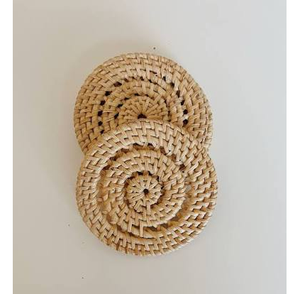 Sous-verres en rotin de qualité supérieure, magnifique ensemble de 4 sous-verres, tapis et supports, épaisseur 6 mm - Product Image 3
