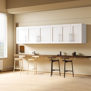 Armadietto da Parete Bianco 40 cm P x 90 cm L x 50 cm A, Impilabile per Organizzazione Cucina - Product Image 5