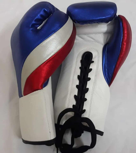 Best Quality Professional Boxing Competition Gloves PU Leather Lace-Up Breathable <b>White</b> <b>Blue</b> <b>Red</b> Adult Training Gear - Product Image 1