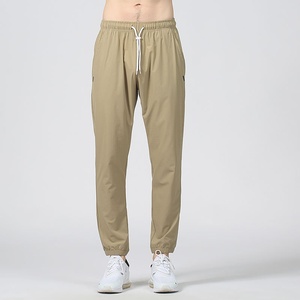 Spring <b>Summer</b> Linen Men Casual Pants Elastic Waist Flat Front Lightweight Fashion Straight Classic <b>Trousers</b> - Product Image 1