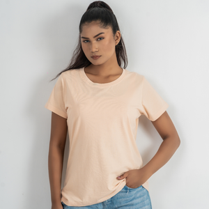 T-shirt pour femme en coton peigné 100% de qualité supérieure, manches courtes, col rond, coupe classique, 150 GSM, idéal pour l'été. - Product Image 1