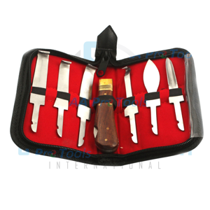 Farrier Hoof Knife Set Stainless Steel Hoof Trimming <b>Kit</b> with Wooden Handle Veterinary Equine Instrument - Product Image 3