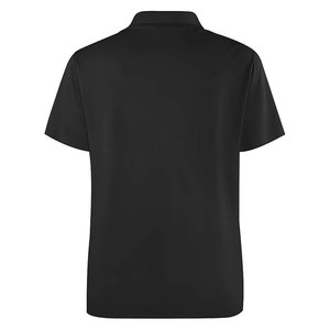 Polo à manches courtes rayé pour homme, décontracté, tissé, motif noir, marron, blanc, coupe classique, col boutonné - Product Image 2