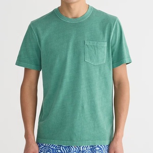 100% Cotton Formal Men's Short Sleeve Crew Neck Loose Fit <b>T</b>-<b>Shirt</b> with <b>Pocket</b> Custom Logo Anti-Pilling - Product Image 1