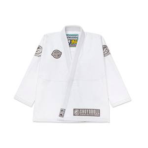 Uniforme de Jiu Jitsu BJJ Gi Shoyoroll Cut Batch SIX Blanco con Combinación Gris - Product Image 1