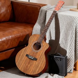 Chitarra Acustica KMA201 41 Pollici con Top in Noce, Finitura Opaca, Legno Massello, Amplificatore 15W, Borsa, Accordatore, Corde e Altri Accessori Inclusi - Product Image 6