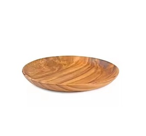 Natural Wooden Irregular Serving Charger Plates 11 Inch Durable Polished <b>Modem</b> Classic Style 4 Pack for Home Restaurant Hotel - Product Image 2