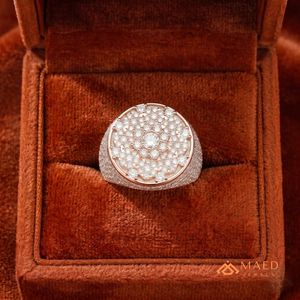 <b>Mens</b> Rose Gold Tone Moissanite Signet <b>Ring</b> Luxury Hip Hop Statement Jewelry Gift <b>for</b> Stylish <b>Men</b> Urban Style Daily Wear - Product Image 2