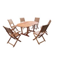 Ensemble de table de patio en bois d'acacia bon marché de prix usine pour le mobilier extérieur en bois de jardin et de restaurant