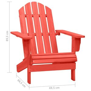 Sedia Adirondack in legno massello di abete per Patio di colore rosso - Product Image 6