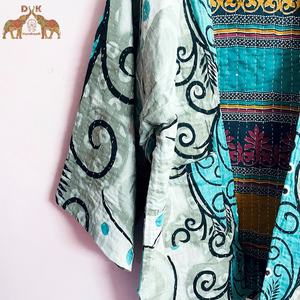 Wholesale Indian Cotton Printed Handmade Kantha <b>Kimono</b> Beach Coverlet Vintage <b>Kimono</b> Women Beach Wear Kaftan Vintage Jacket - Product Image 4