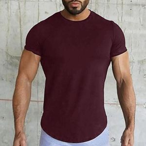 T-shirt de fitness pour homme style vintage, respirant, séchage rapide, haute élasticité, vêtements de sport d'extérieur pour l'été - Product Image 3