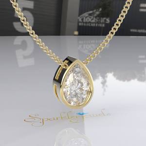 Octagon Cut Lab Grown Moissanite Pendant 14K Solid Gold Certified Christian Party Necklace Unisex - Product Image 5