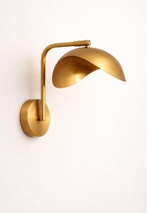 Handcrafted Brass Art Deco Round <b>Wall</b> <b>Sconce</b> | Two-<b>Light</b> <b>Wall</b> Lamp for Home Office | Vintage Designer Lighting KULSOOM - Product Image 2