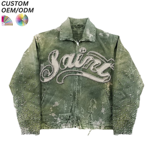 Veste en jean vintage noire personnalisée pour l'hiver, respirante, lavable, motif uni, 100% coton, support OEM ODM, fabrication en gros - Product Image 1