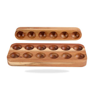 Ensemble de supports à œufs en bois avec 10 emplacements pour le rangement et la présentation, utilisation en cuisine, taille/style personnalisable, respectueux de l'environnement, compatible lave-vaisselle et congélateur - Product Image 2