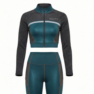 Survêtement de sport professionnel imprimé, coupe ajustée, vêtements de course personnalisés, séchage rapide, respirant, léger, été, haute qualité - Product Image 1