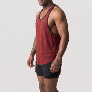 Camiseta Deportiva sin Mangas para Hombre, Cuello Cuadrado, Secado Rápido, para Gimnasio y Ejercicio, 100% Poliéster - Product Image 1