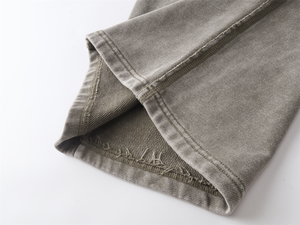 Pantalon large vintage délavé à l'acide pour homme, taille mi-haute avec cordon de serrage, en coton, style décontracté streetwear - Product Image 4