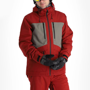 Men's Red Hooded Ski <b>Jacket</b> Waterproof Gore-Tex Synthetic Insulation Outdoor Winter Wear - Product Image 2